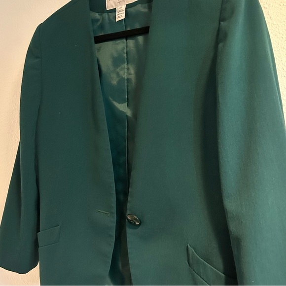 Jones New York Emerald Green Blazer Suit Jacket Size 14 Petite - Picture 2 of 4